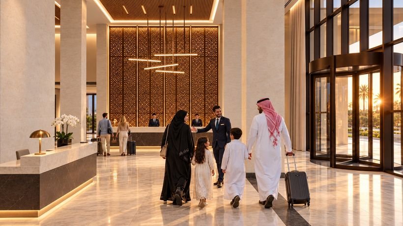 A family welcome in the lobby