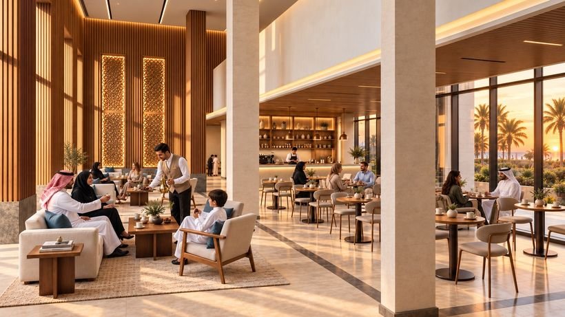 Arabic coffee in the lobby lounge