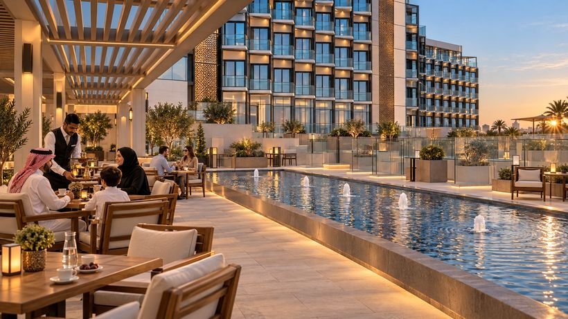 Roof café and water feature