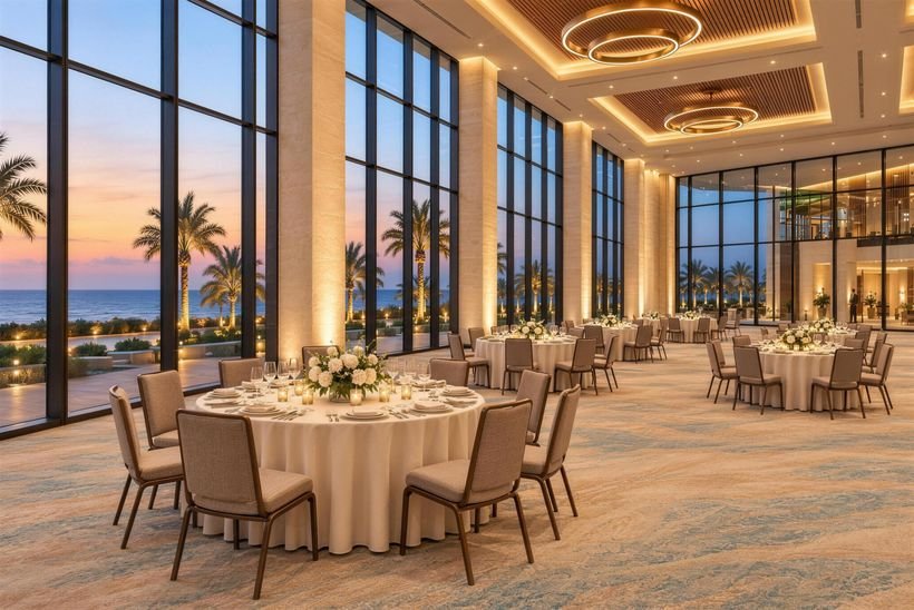 Banquet hall sea window
